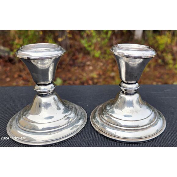 Vintage Frank M. Whiting Sterling Weighted & Re-Enforced Candle Holders 2001 - Picture 1 of 6